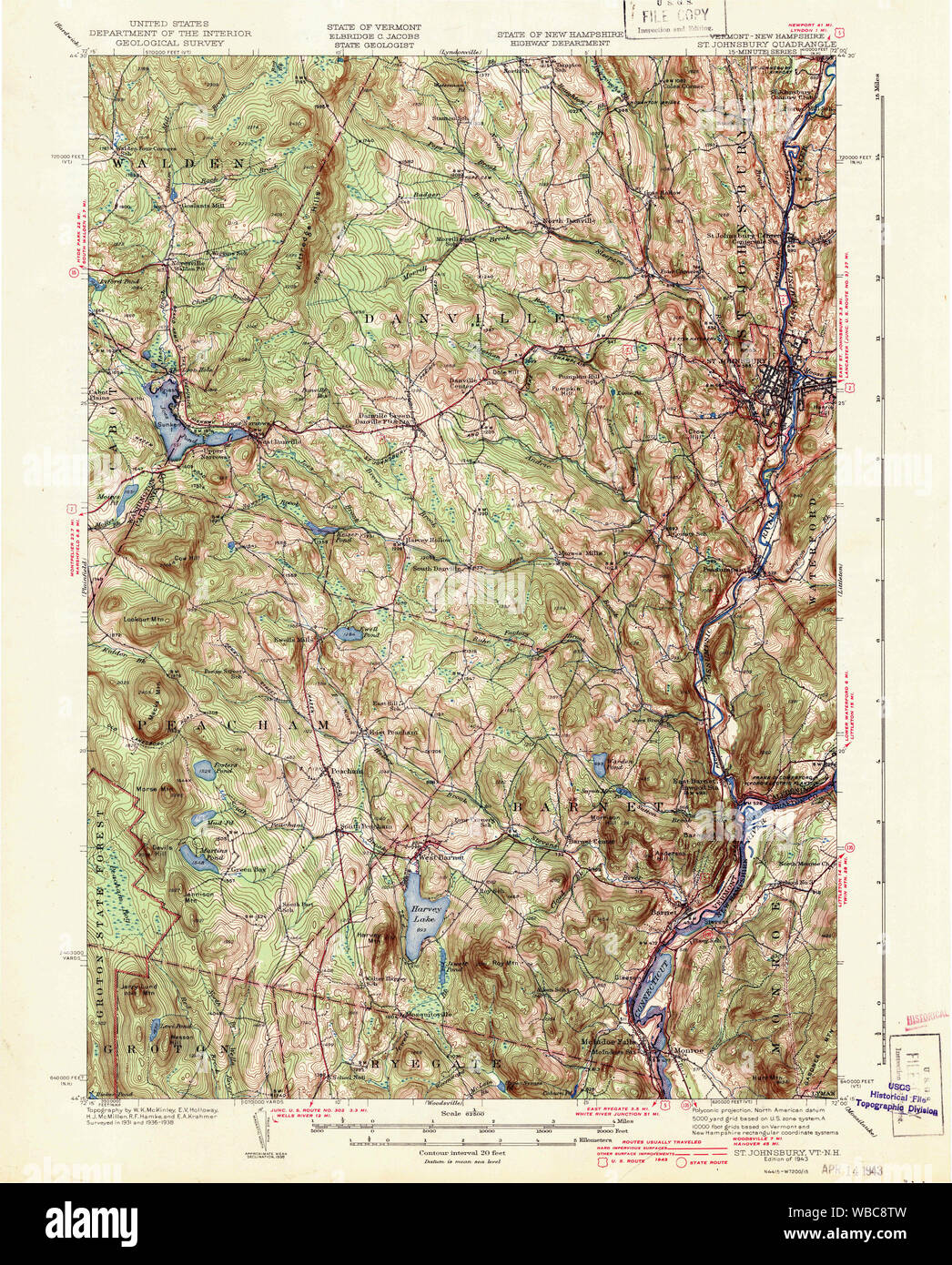 Stja Vt Map Map of st johnsbury hi-res stock photography and images - Alamy