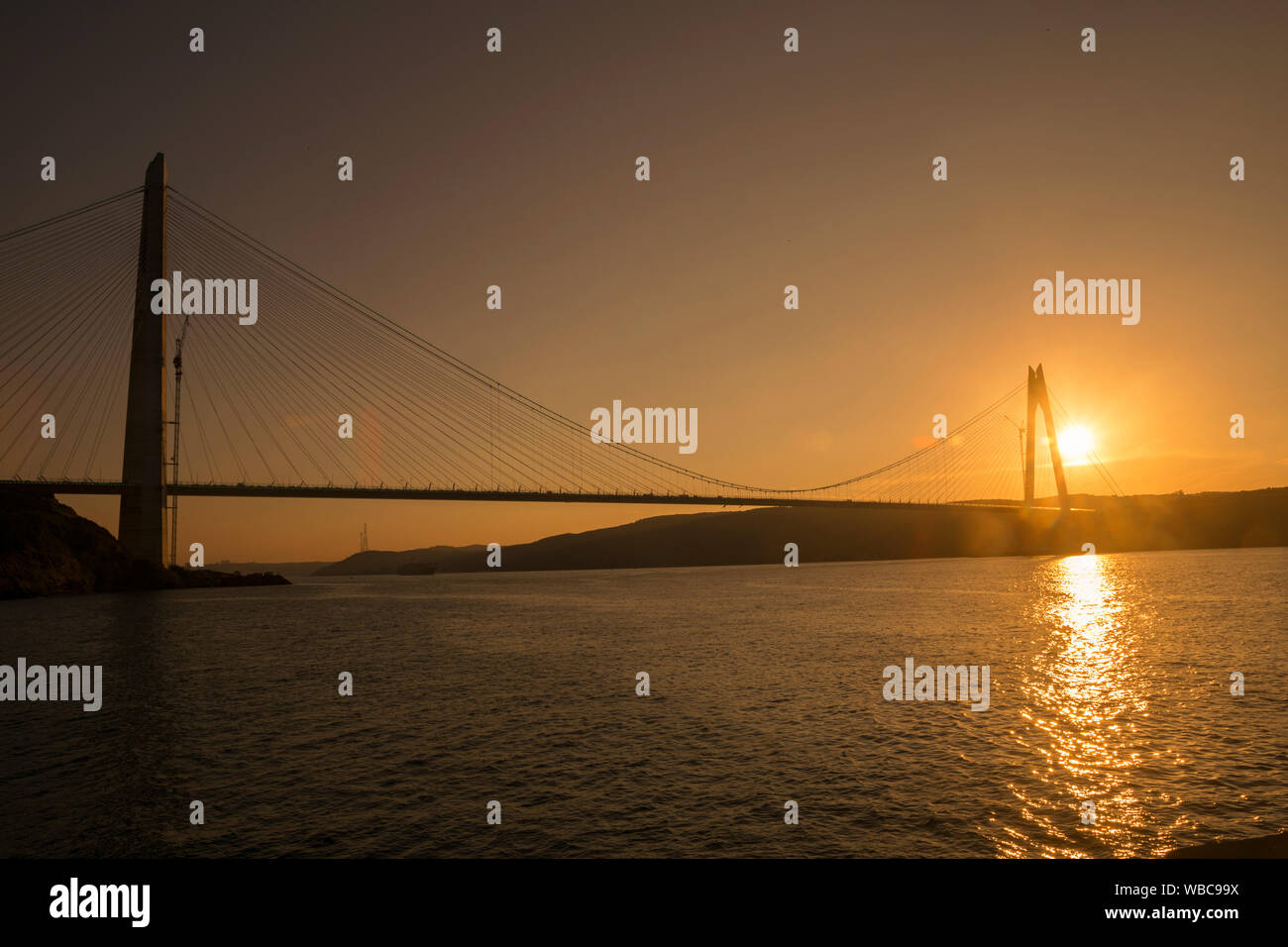 Third Bridge at Istanbul, Yavuz Sultan Selim Bridge (Turkey) Stock Photo