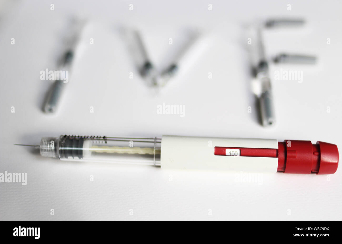 In Vitro Fertilization injection pen. IVF treatment drugs, syringes ...