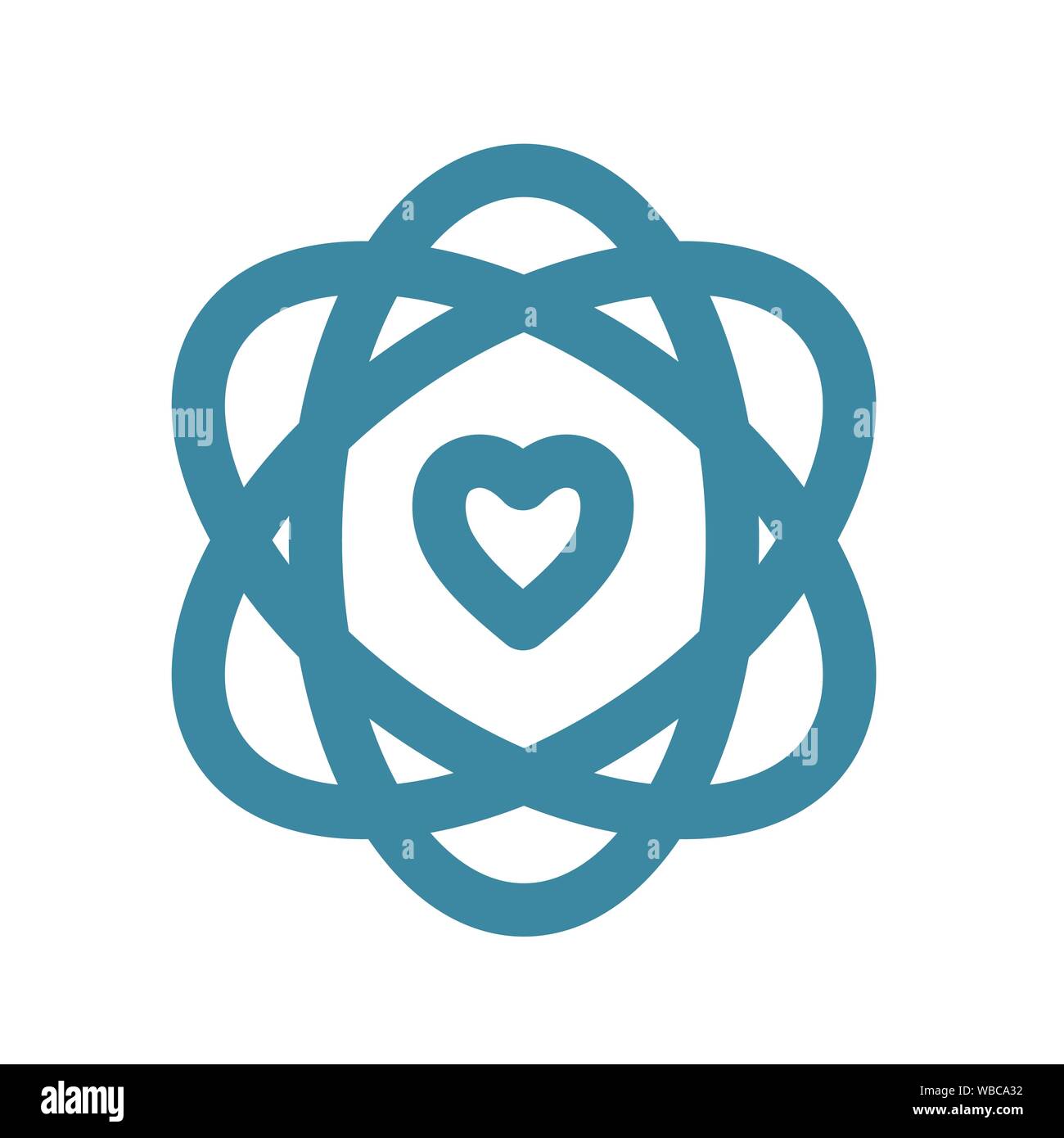 Core Values Icon w Ovals and Heart to signify common belief system Stock Vector