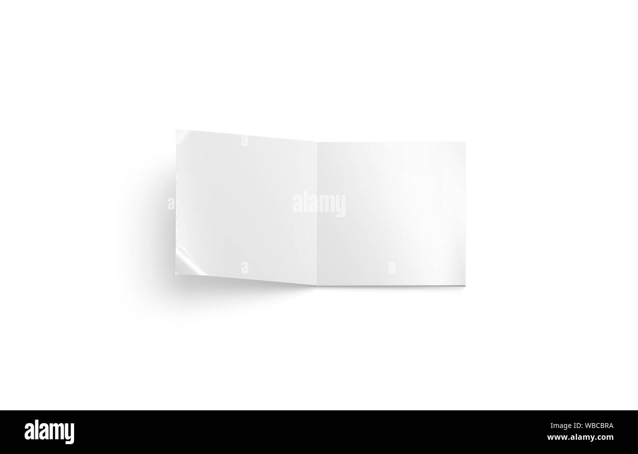 Blank white opened square magazine mockup, top view, Stock Photo