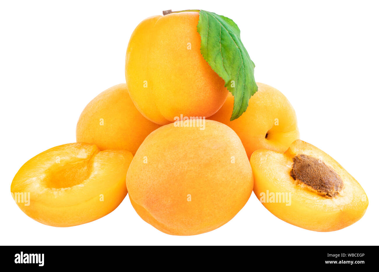 Apricot isolated on white background. Clipping Path Stock Photo - Alamy