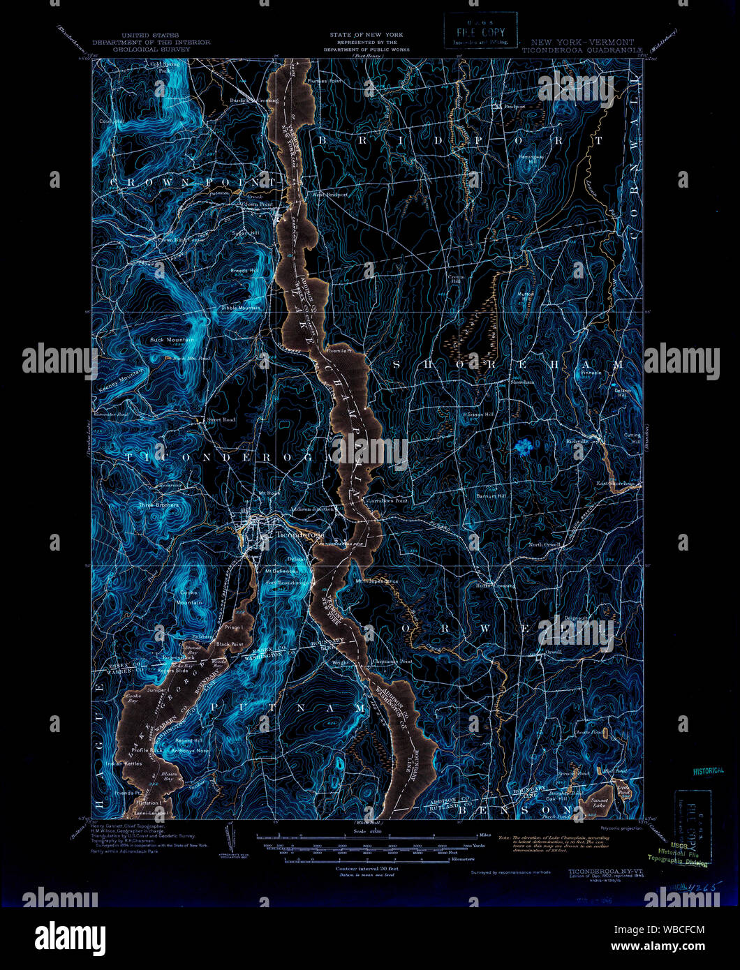 Map of ticonderoga hires stock photography and images Alamy