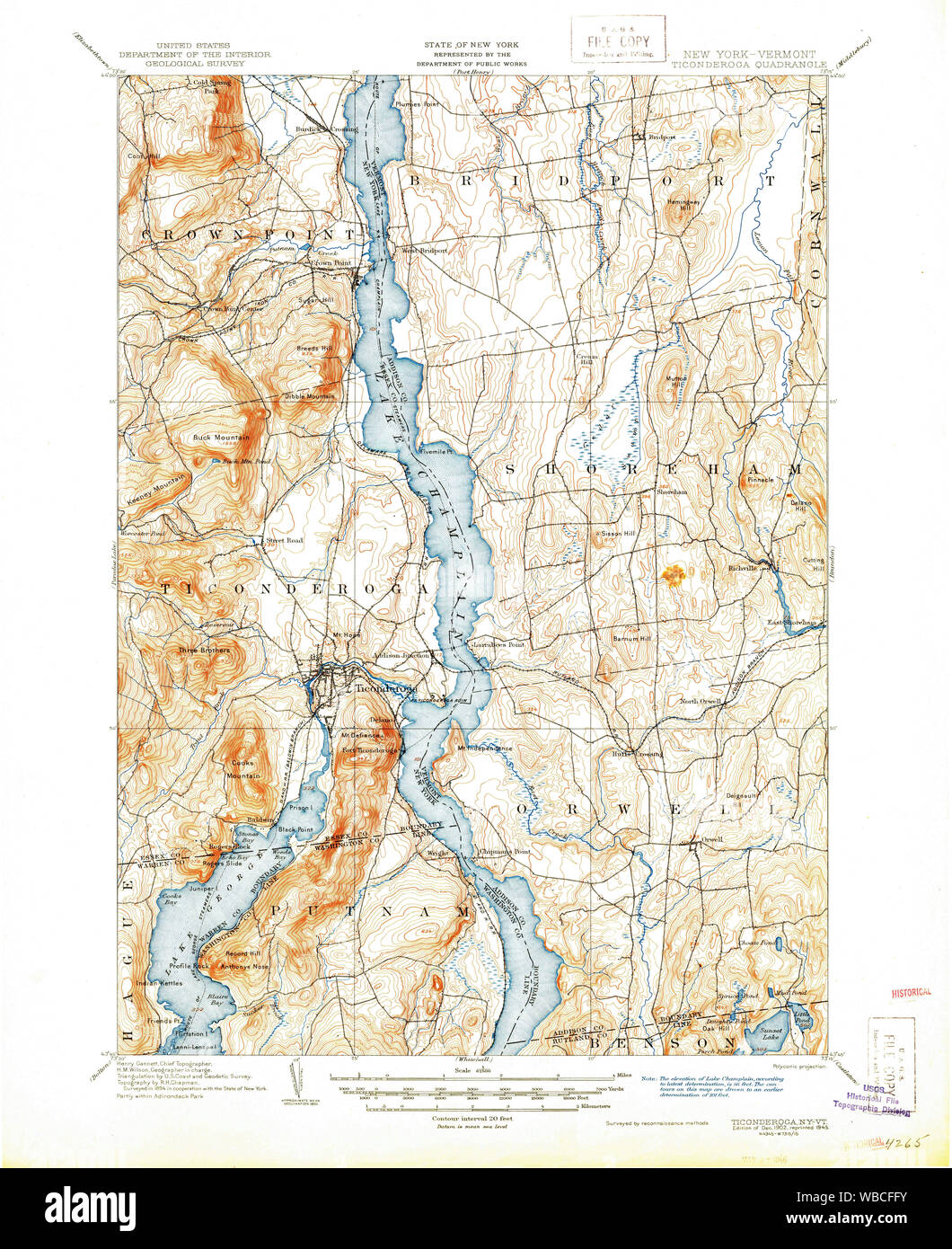 Fort Carillon at Ticonderoga, 1758 - Old Map Reprint - USA Jefferys 1768  Atlas 26 - OLD MAPS