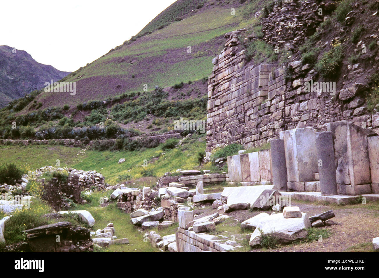 Im Tempelbezirk Chavin de Huantar in der Region Ancash in Peru, 1960er ...