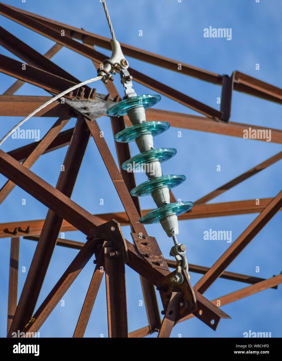 Glass prefabricated high voltage insulators on poles high-voltage power ...