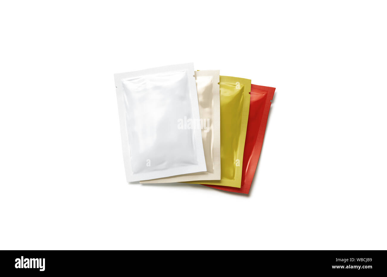Download Blank White Red Beige And Yellow Sachet Packet Stack Mockup Stock Photo Alamy Yellowimages Mockups