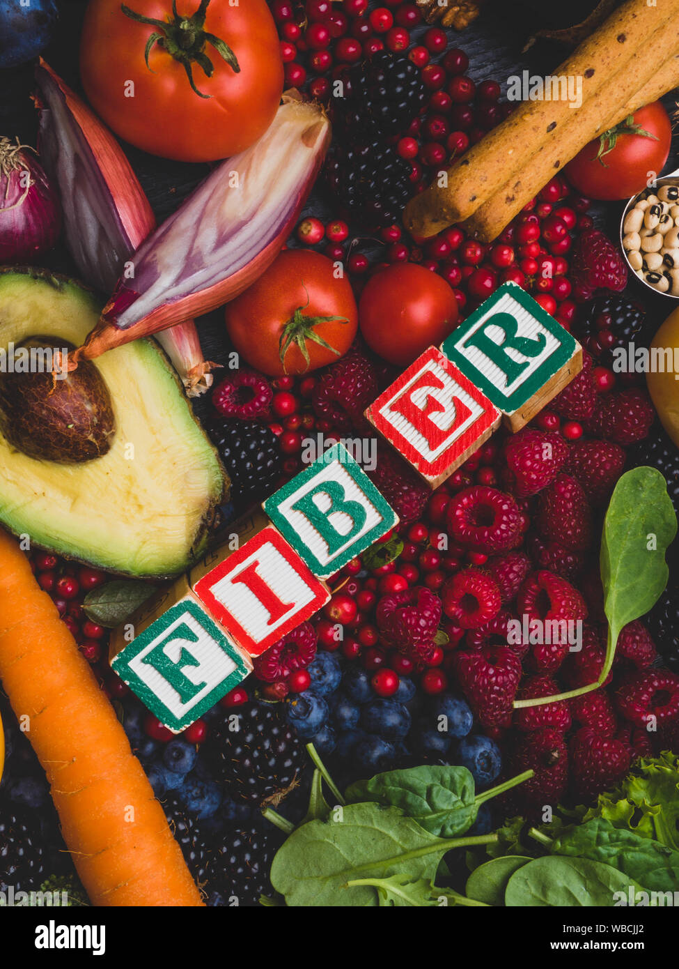 Healthy diet food, products high in fiber, antioxidants, carbohydrates and vitamins. Clean and