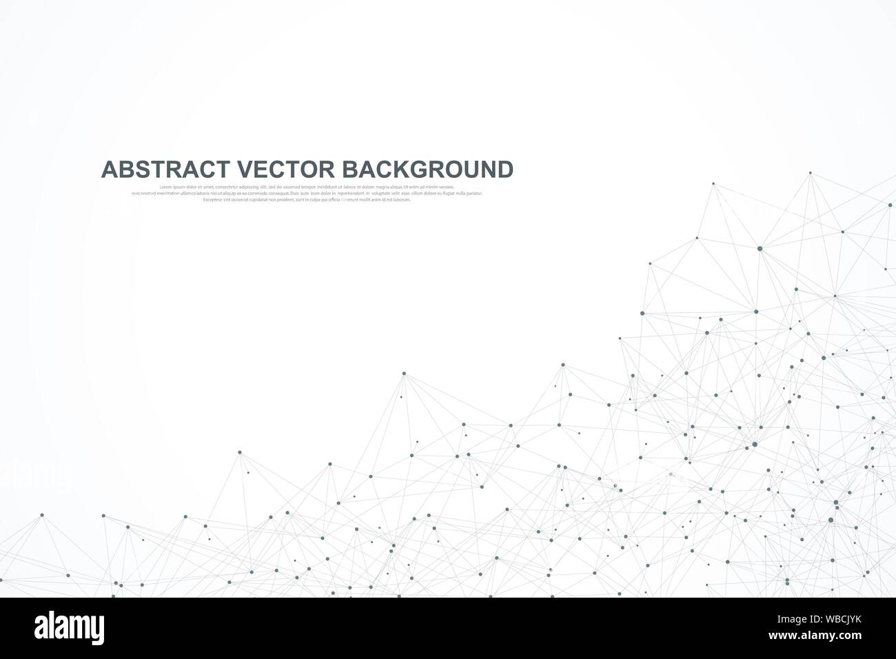 Abstract plexus background with connected lines and dots. Plexus geometric effect. Big data complex with compounds. Lines plexus, minimal array Stock Vector