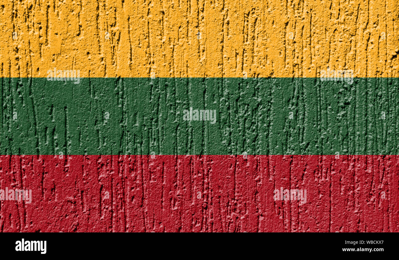 Flag of Lithuania close up painted on a cracked wall Stock Photo - Alamy