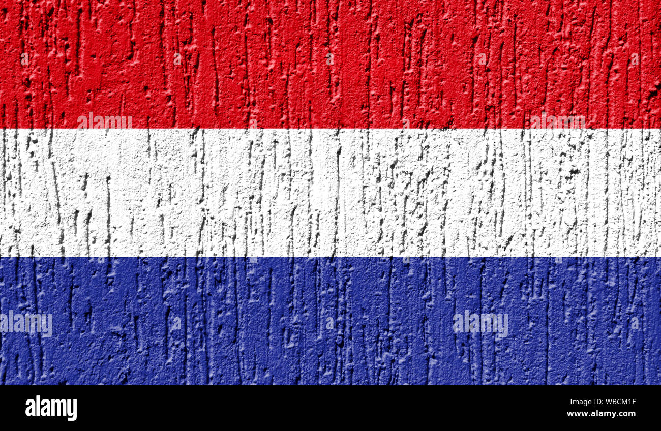 Flag of Netherlands close up painted on a cracked wall Stock Photo - Alamy