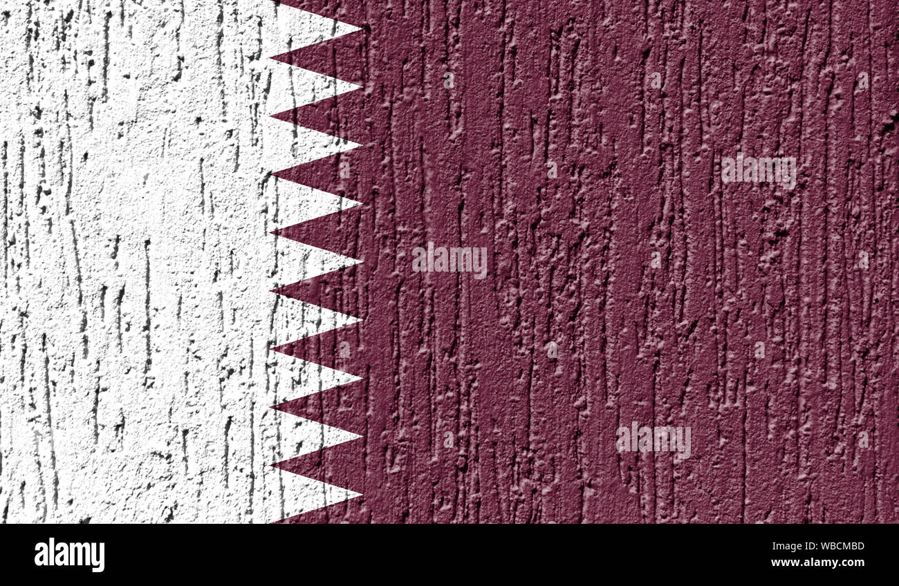 Flag of Qatar close up painted on a cracked wall Stock Photo - Alamy