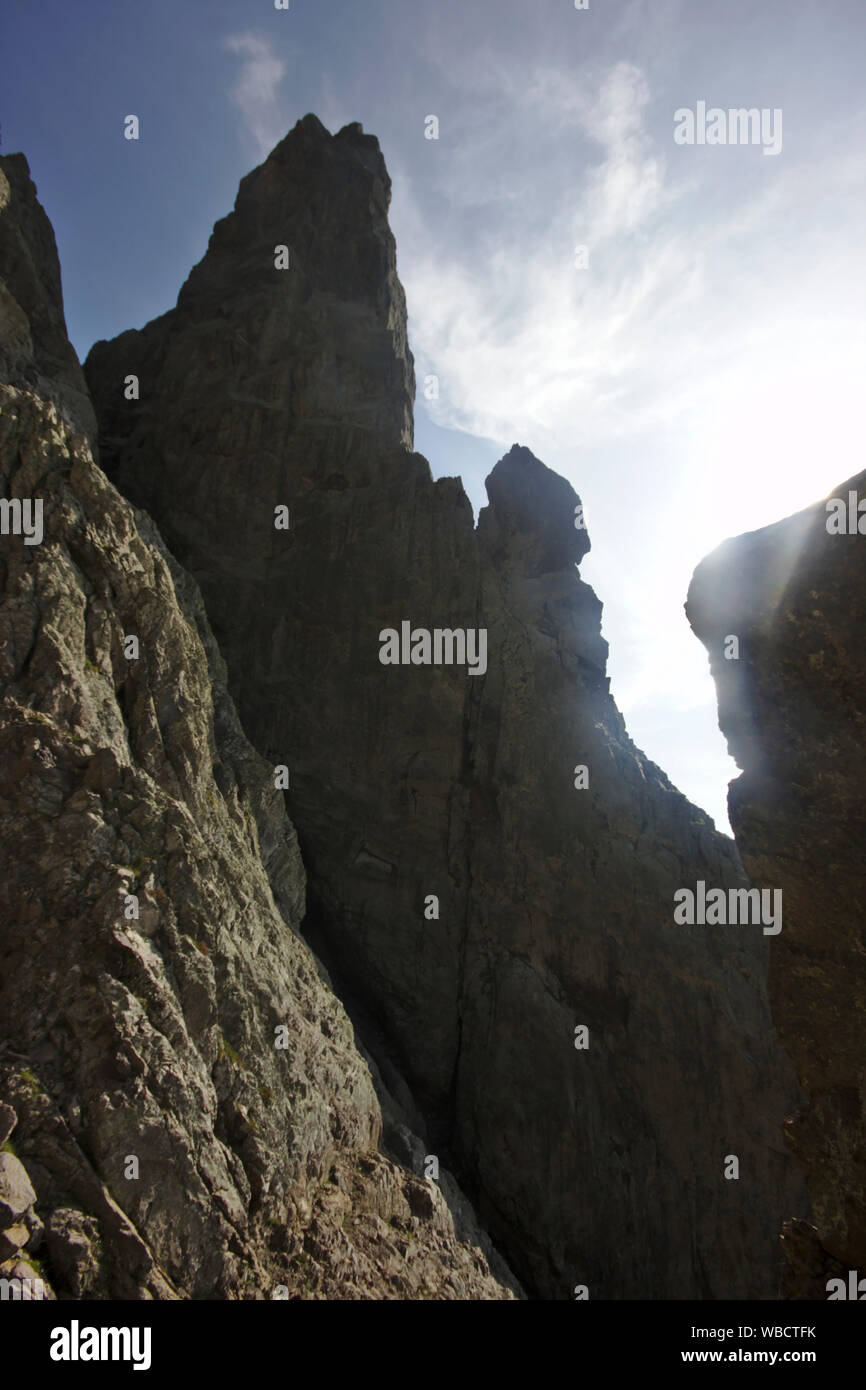 Cirque de la Solitude, old route of GR20, France, Corsica, GR20 Stock Photo