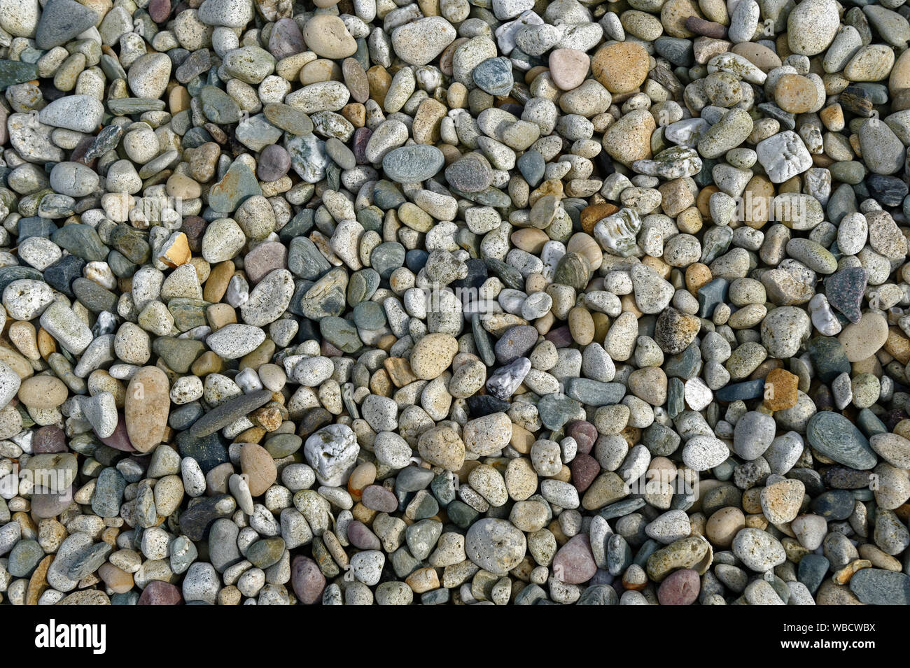 Pebbels on the shore of Lochranza, Isle of Arran, Scotland, United Kingdom Stock Photo