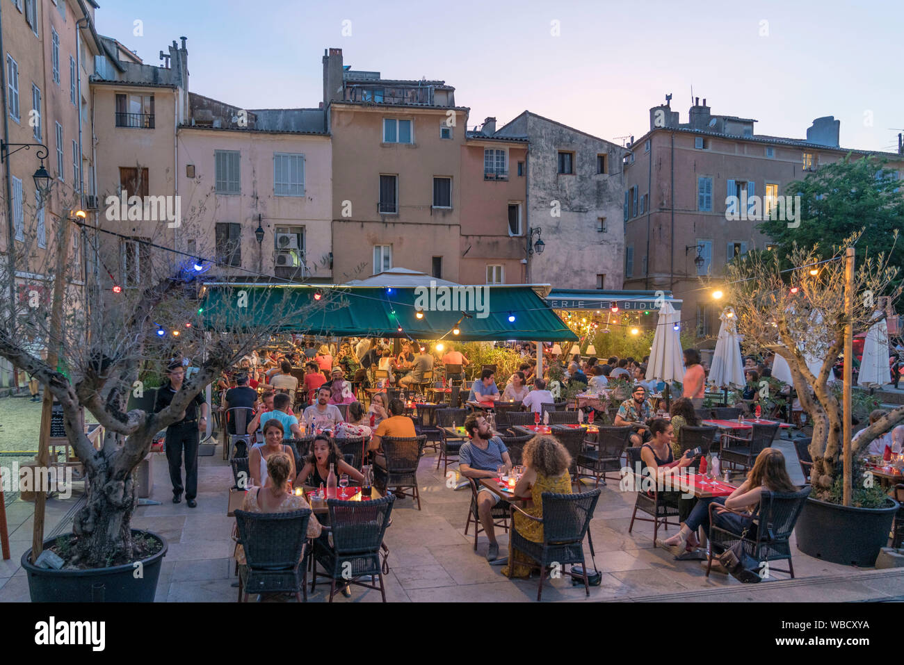 Restaurants , Place des Cardeurs , Aix en Provence, france Stock Photo