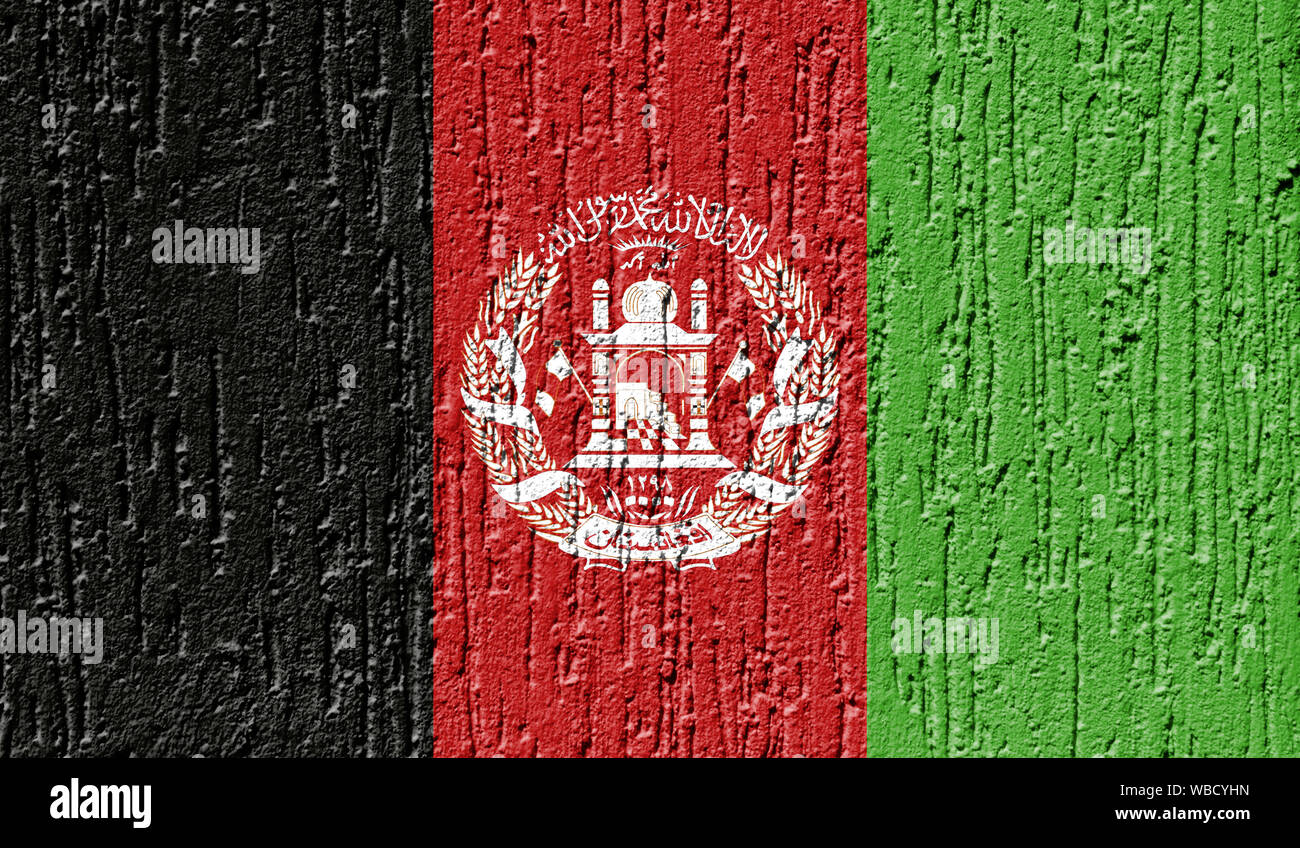 Flag of Afghanistan close up painted on a cracked wall Stock Photo - Alamy
