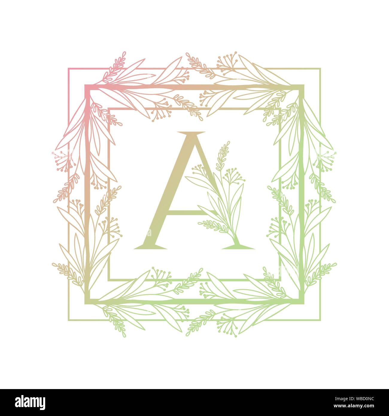 letter of the alphabet with vintage style frame Stock Vector Image ...