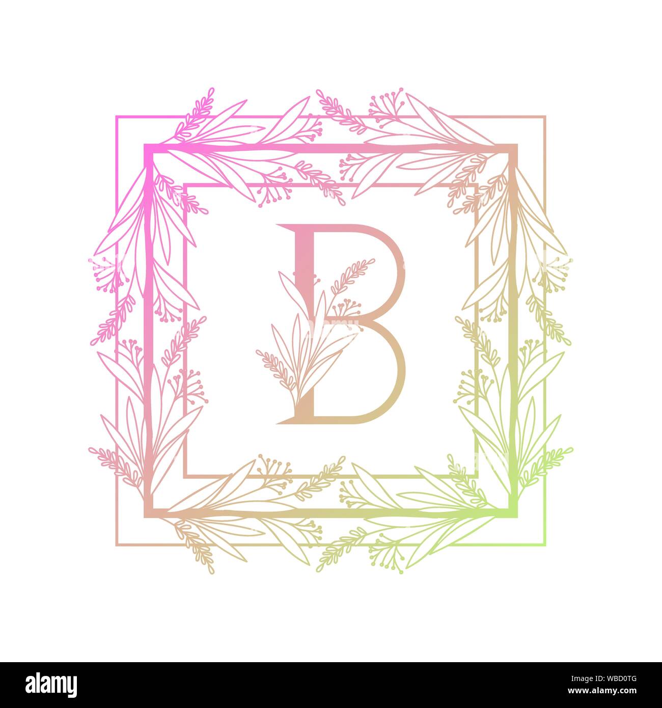 letter of the alphabet with vintage style frame Stock Vector Image ...