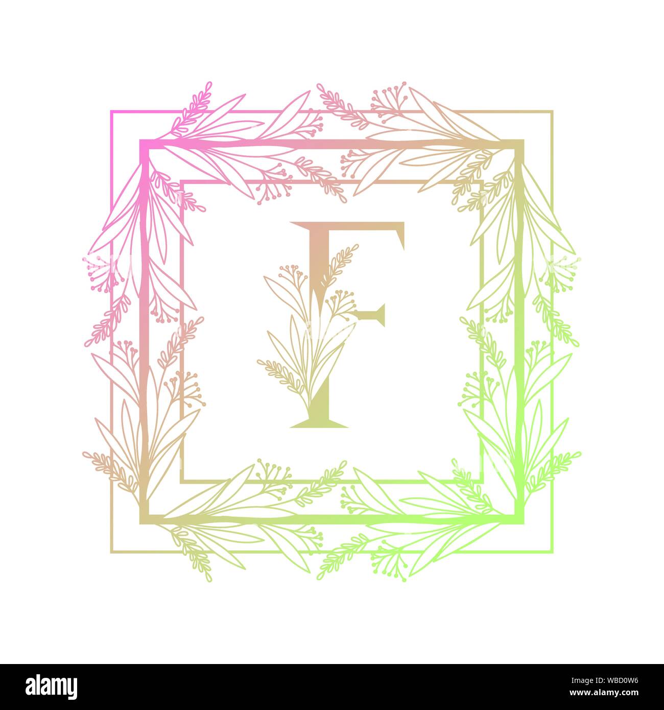 letter of the alphabet with vintage style frame Stock Vector Image ...