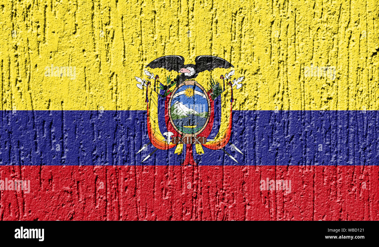 Flag of Ecuador close up painted on a cracked wall Stock Photo - Alamy