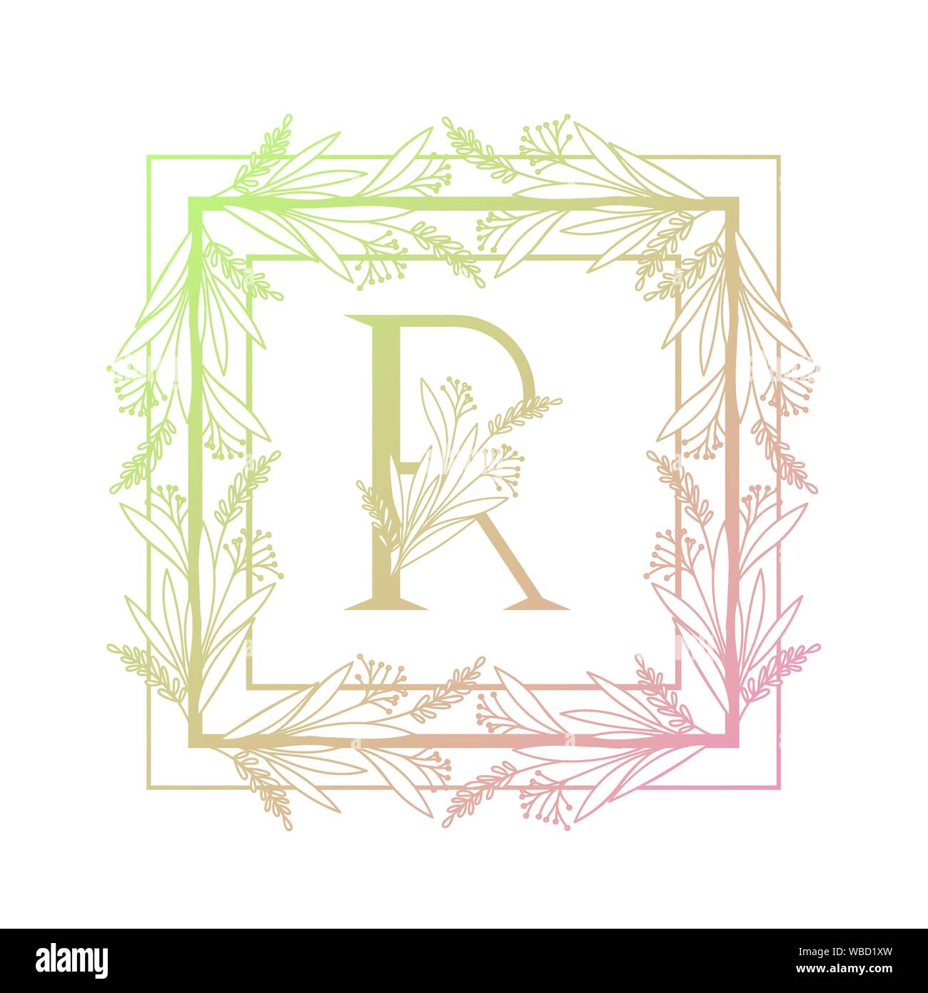 letter of the alphabet with vintage style frame Stock Vector Image ...