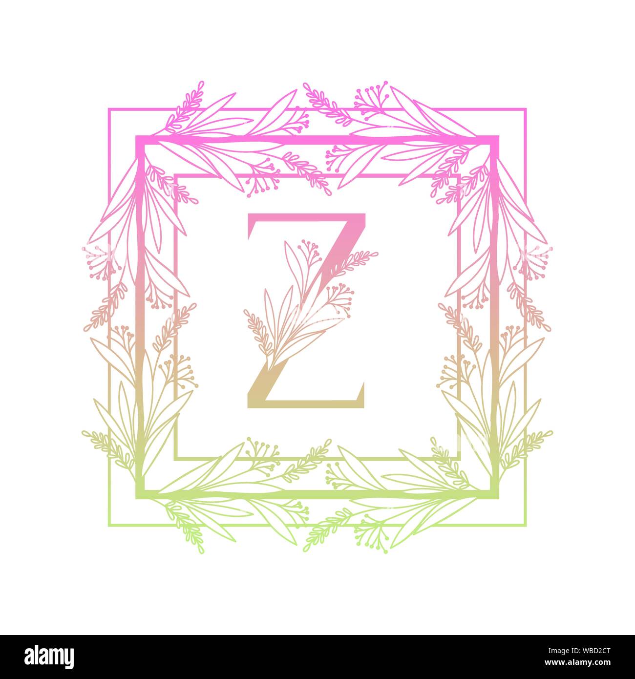 letter of the alphabet with vintage style frame Stock Vector Image ...