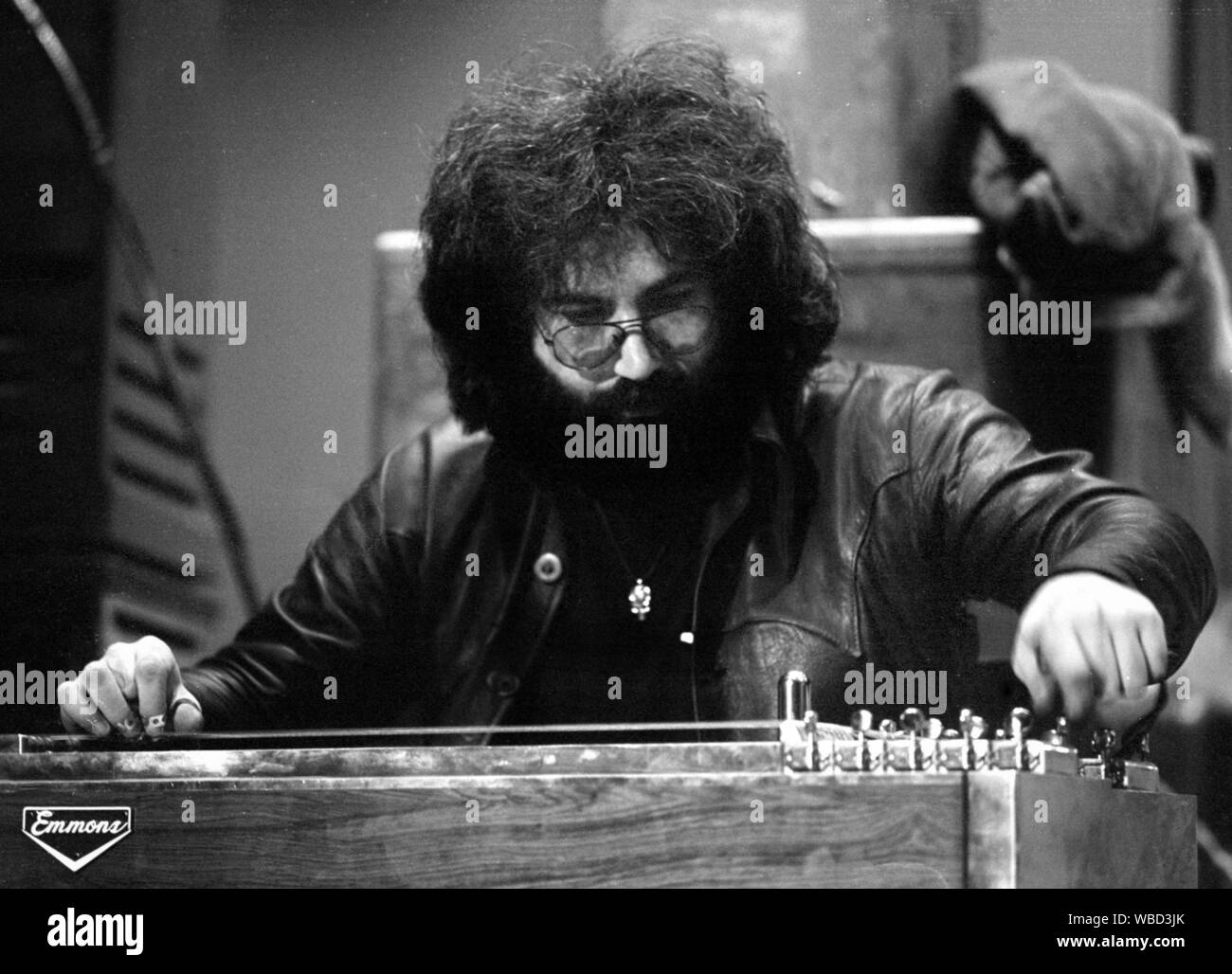 Jerry garcia of Grateful Dead performing in Copenhagen, Denmark, 1972