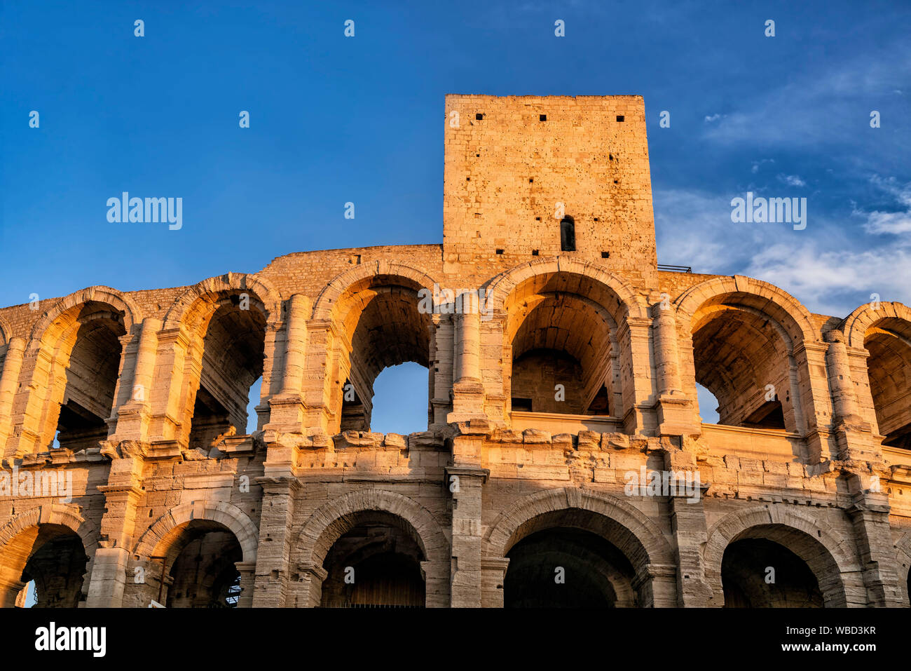 Roman Amphitheatre, Arena, Arles, Bouche du Rhone, Provence, France Stock Photo