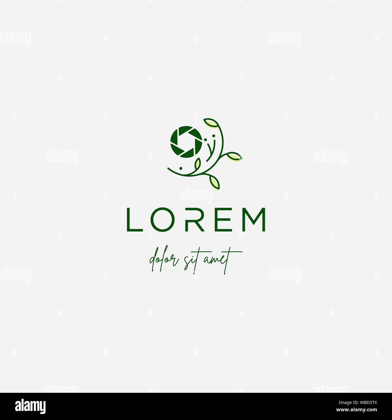 Camera Shutter Leaf Logo Design Vector Icon Stock Vector
