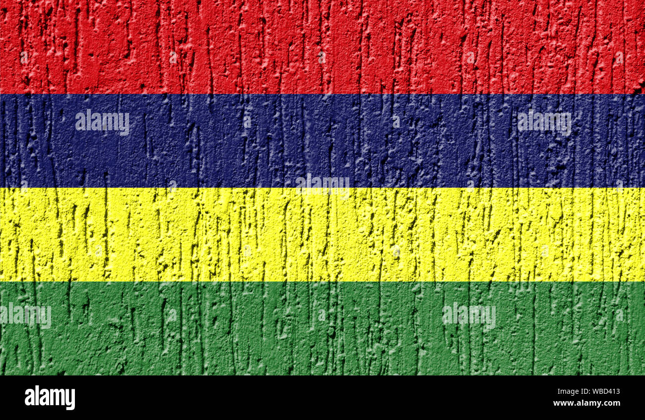 Flag of Mauritius close up painted on a cracked wall Stock Photo - Alamy