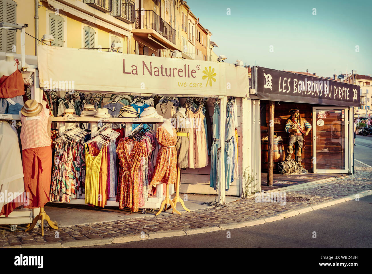 Boutique La Naturelle,  View Port, Saint Tropez,  Côte d ' Azur, Var, france Stock Photo