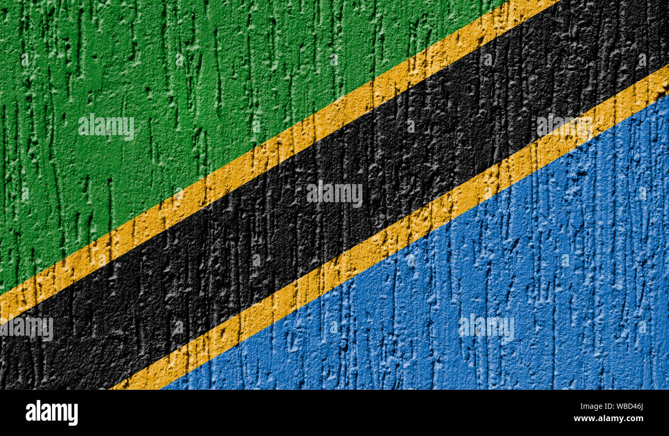 Flag of Tanzania close up painted on a cracked wall Stock Photo - Alamy