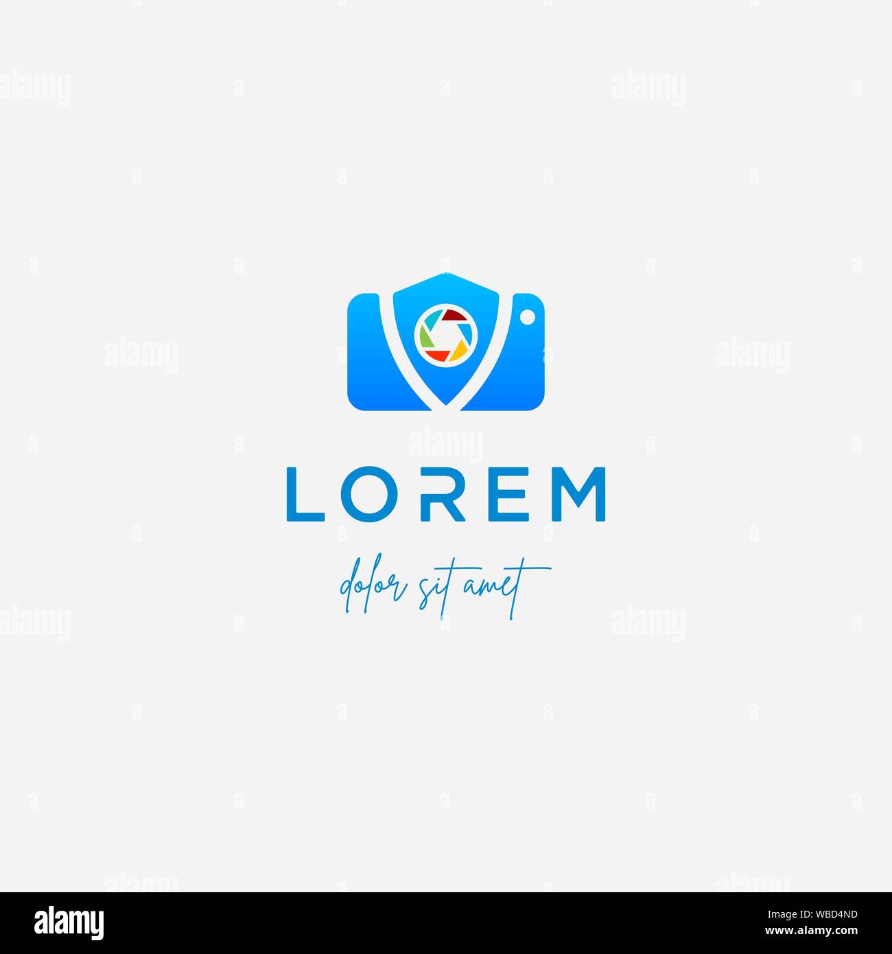 Camera Shield Logo Template Vector Design Sign Stock Vector