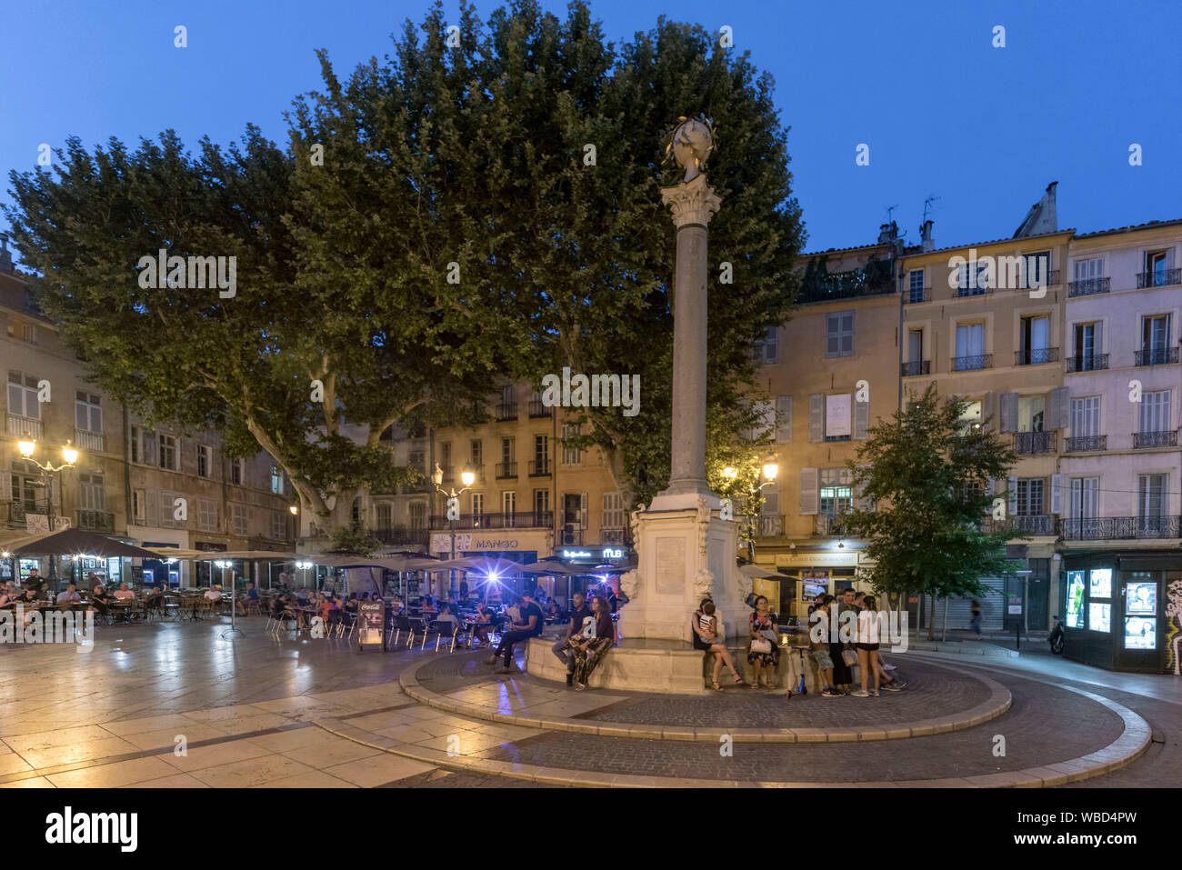 Place de L´Hotel de Ville, Fontaine De L'Hôtel De Ville, fountain , Aix en Provence, france Stock Photo