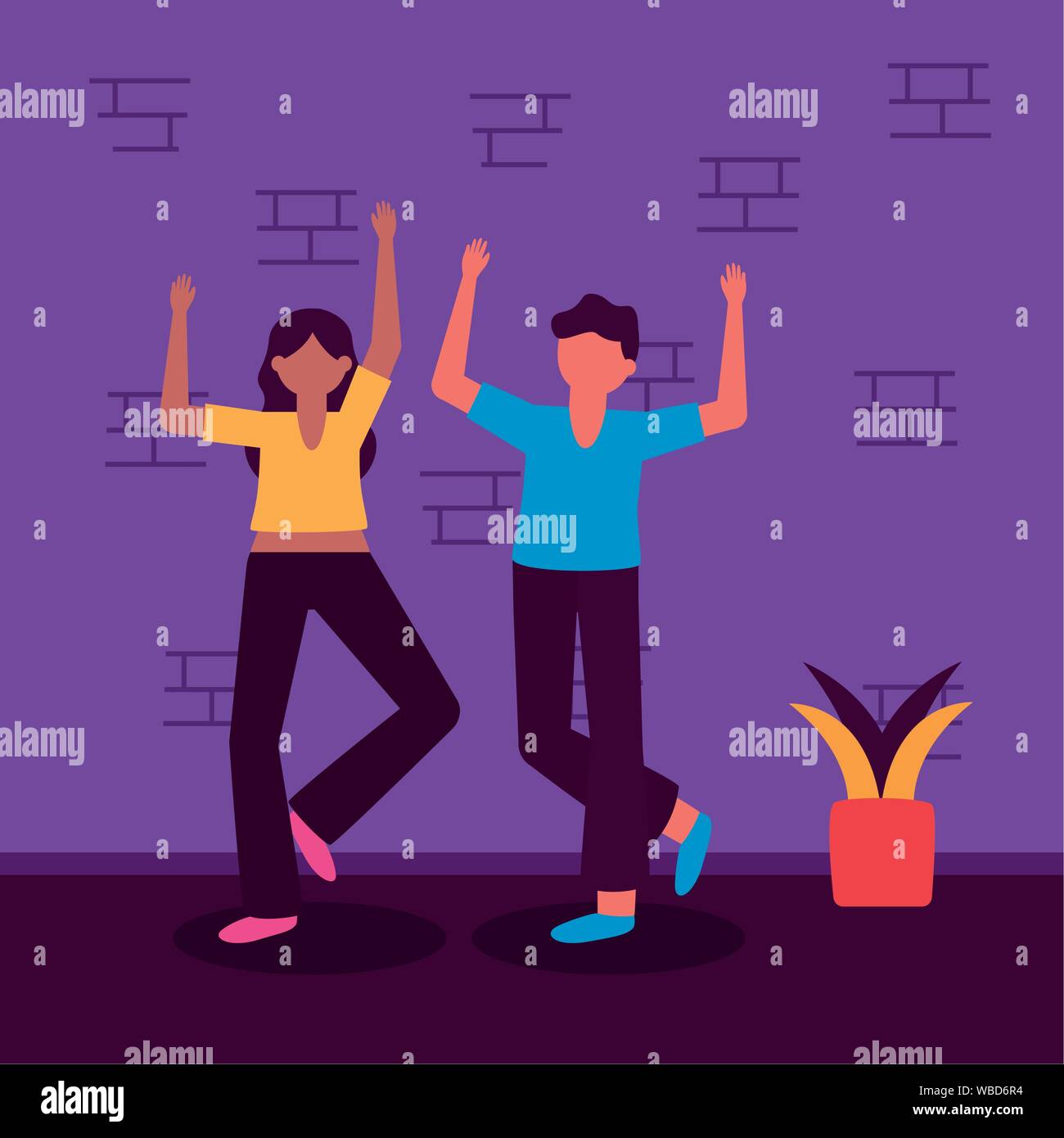 celebrating happy young people design Stock Vector