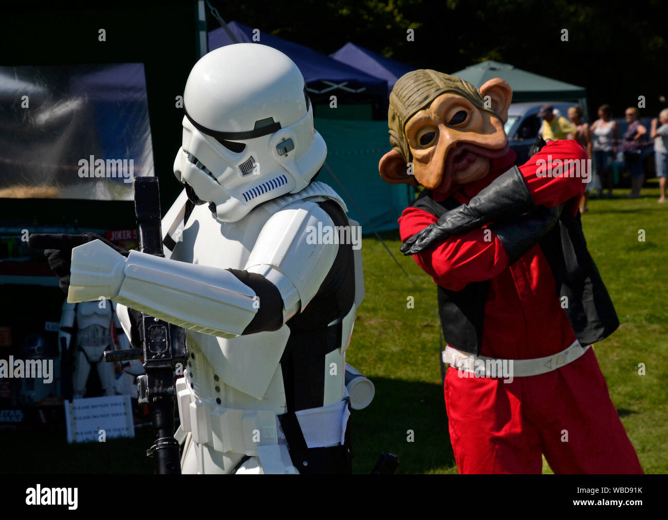 August Bank Holiday Monday 2019. Storm trooper from Star Wars at Hazlemere Fete, Buckinghamshire, UK. 26/8/19 Stock Photo