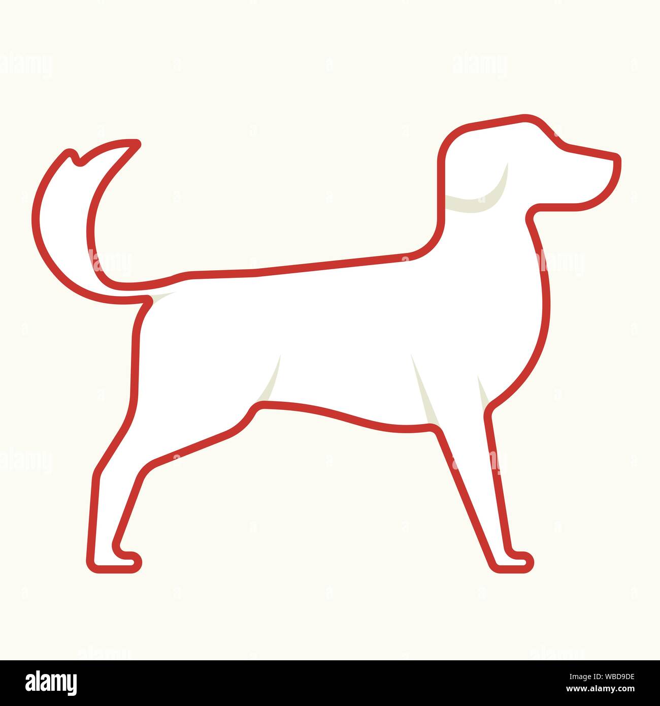 Vector illustration. Alert dog icon in geometric and lineal style. Stock Vector