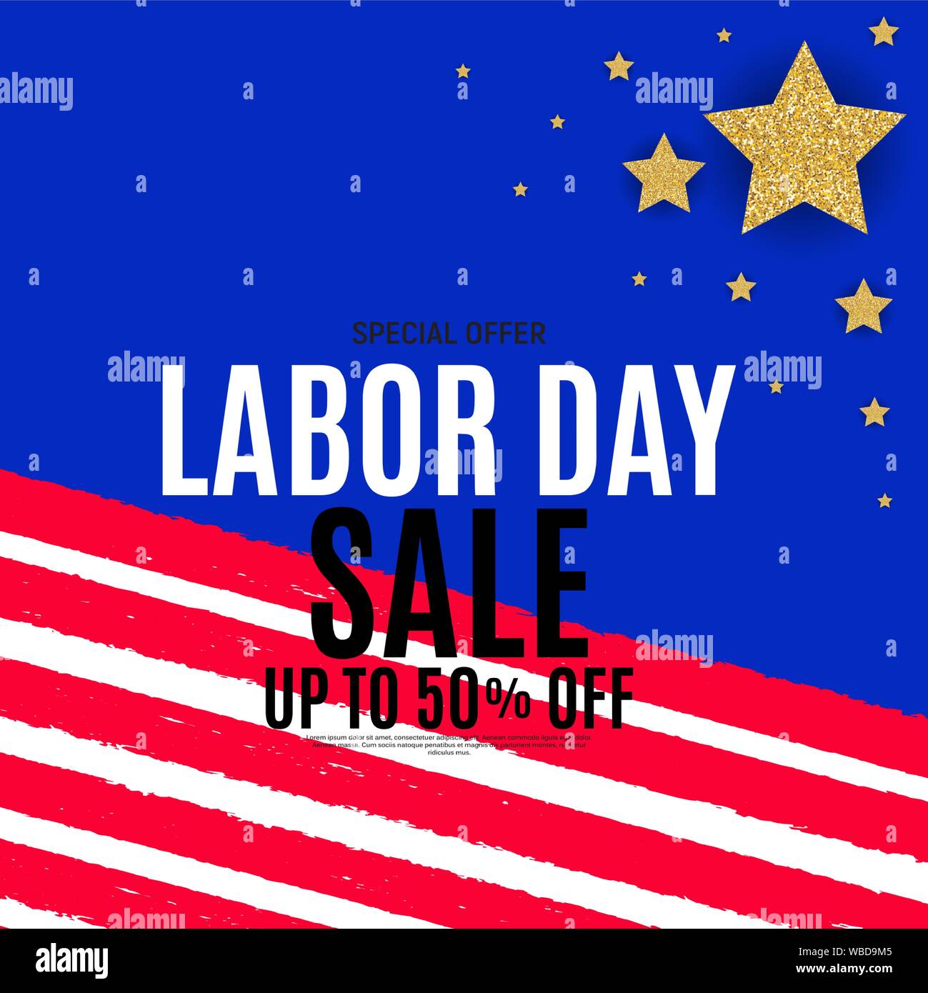 Happy USA Labor Day Sale poster background. Vector illustration Stock