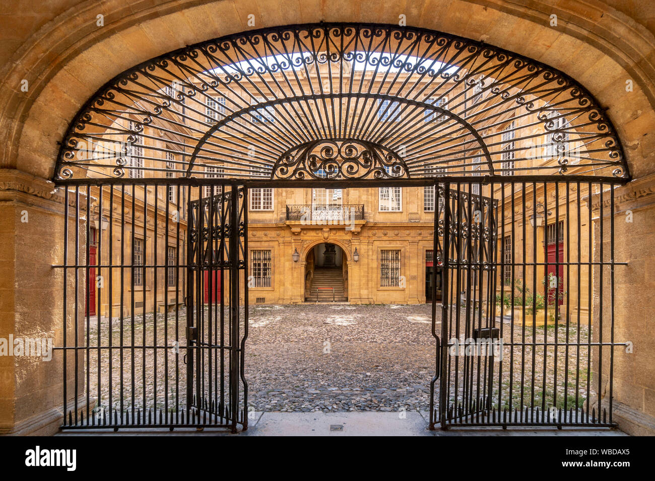 courtyard of city hall in Aix en Provence , france Stock Photo