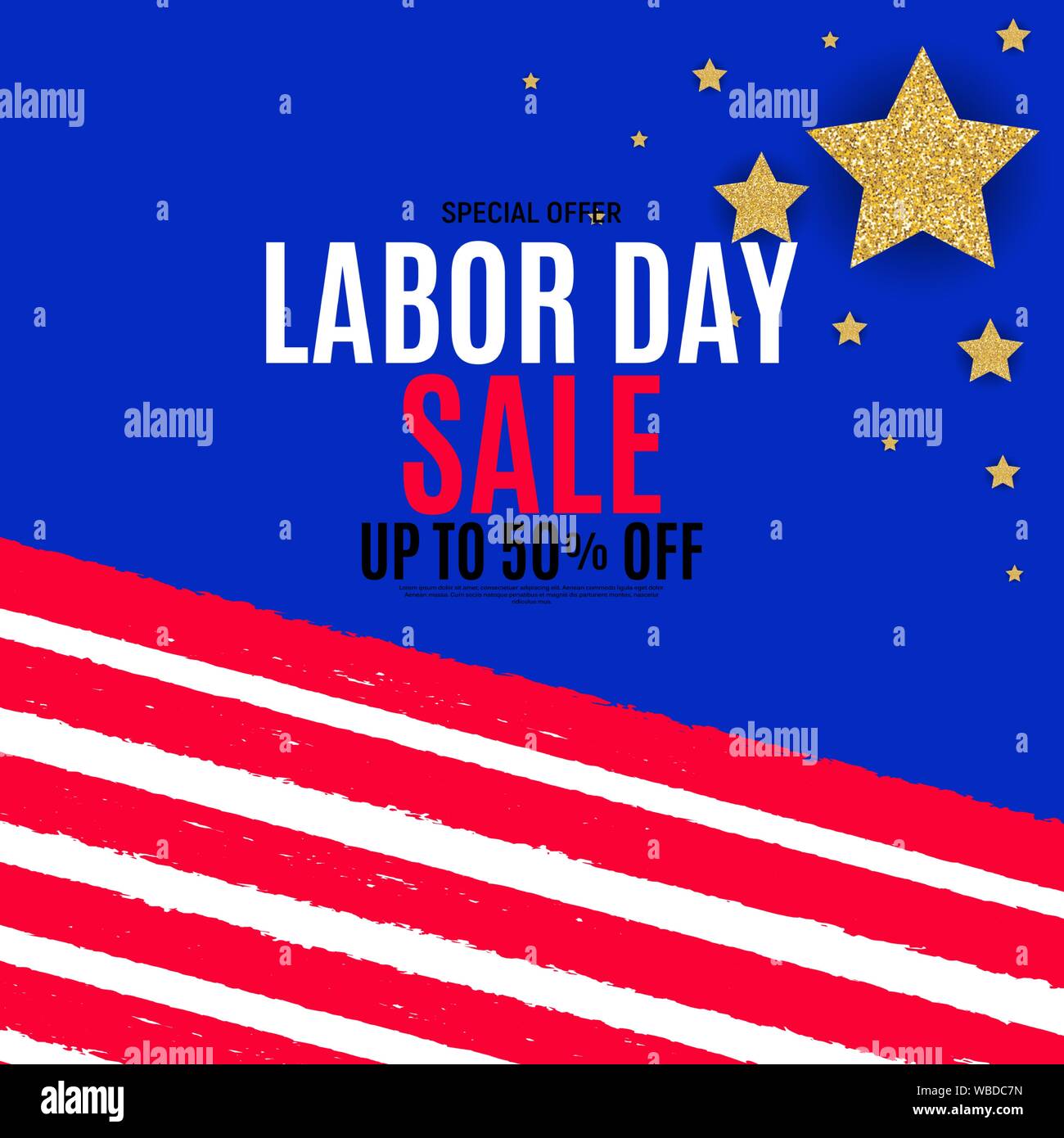 Happy USA Labor Day Sale poster background. Vector illustration Stock