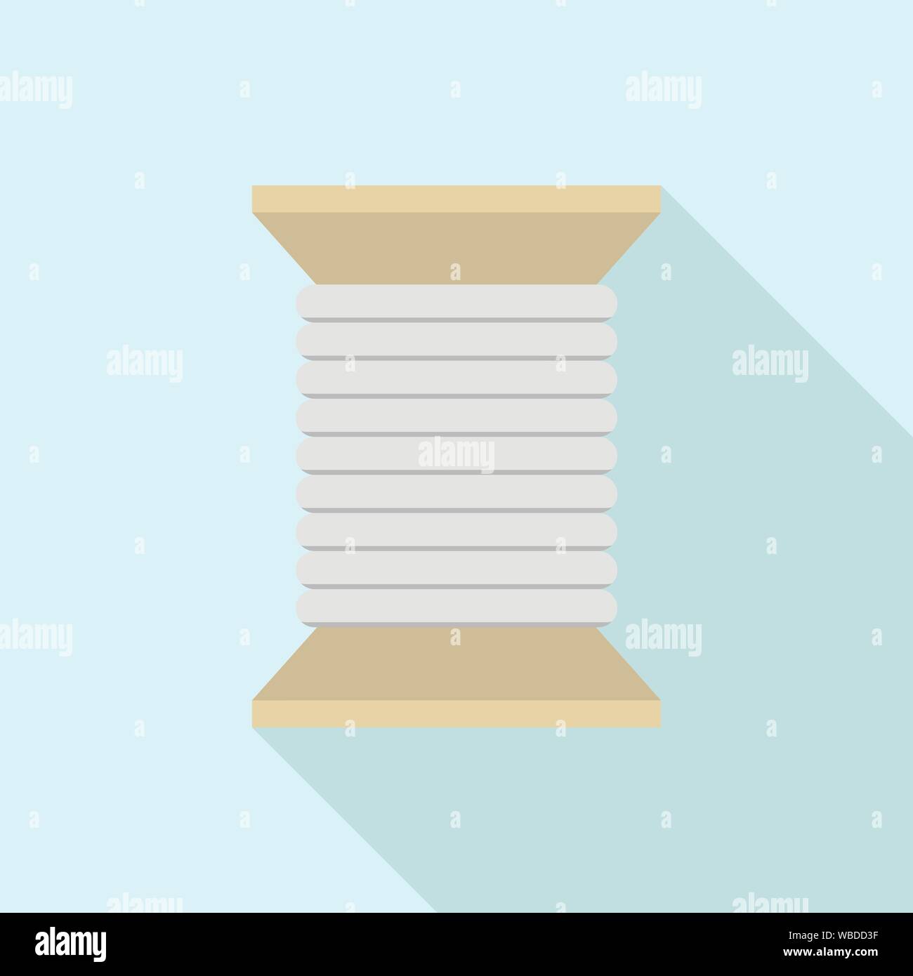 Wood coil icon, flat style Stock Vector