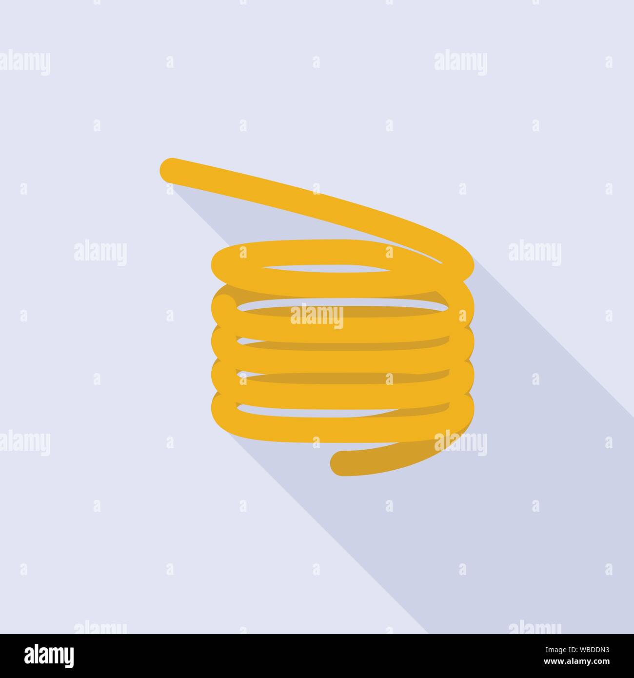 Yellow metal coil icon, flat style Stock Vector