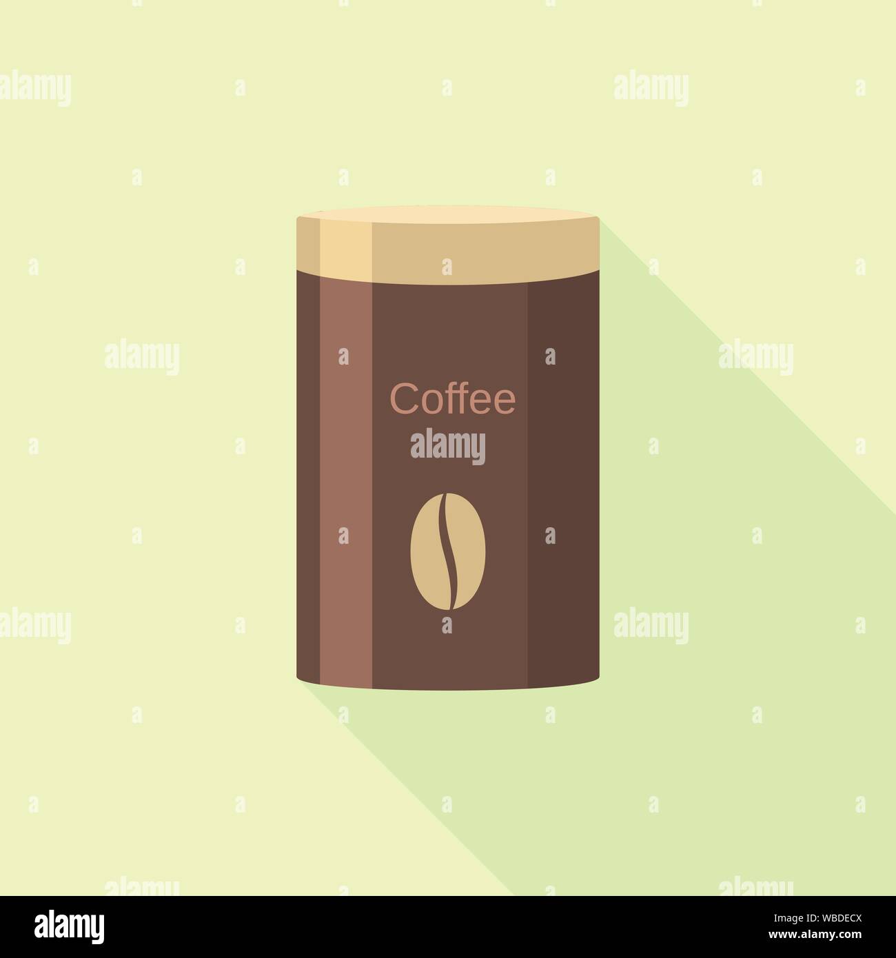 Coffee tin can icon, flat style Stock Vector