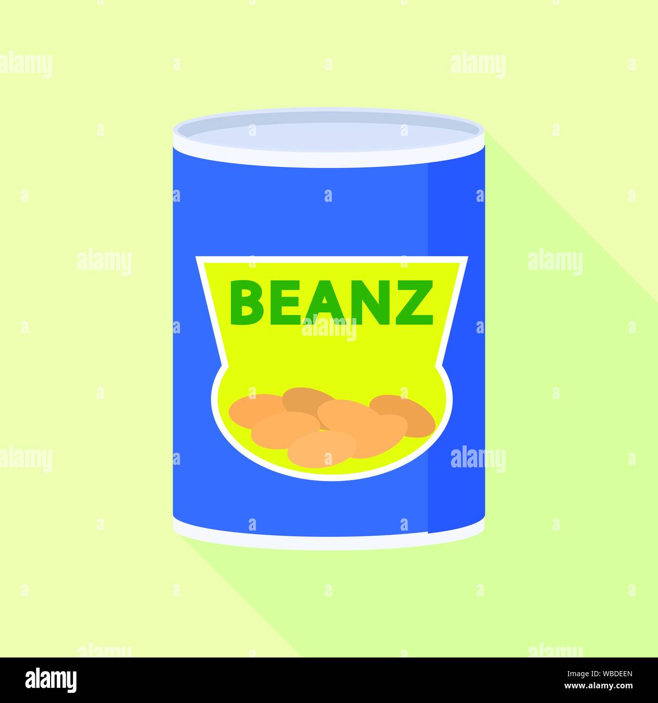 Beans tin can icon, flat style Stock Vector
