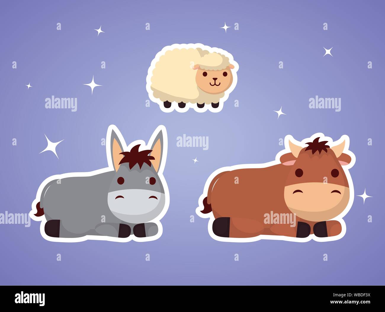 Cute sheep manger character vector hi-res stock photography and images ...