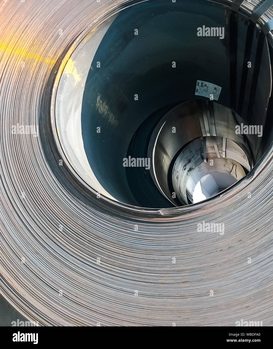 Steel sheets rolled up into rolls. Export Steel. Packing of steel for