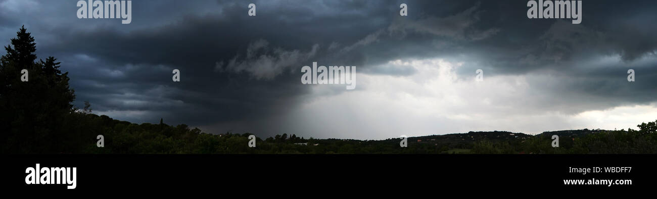 spectacular and disturbing storm clouds Stock Photo