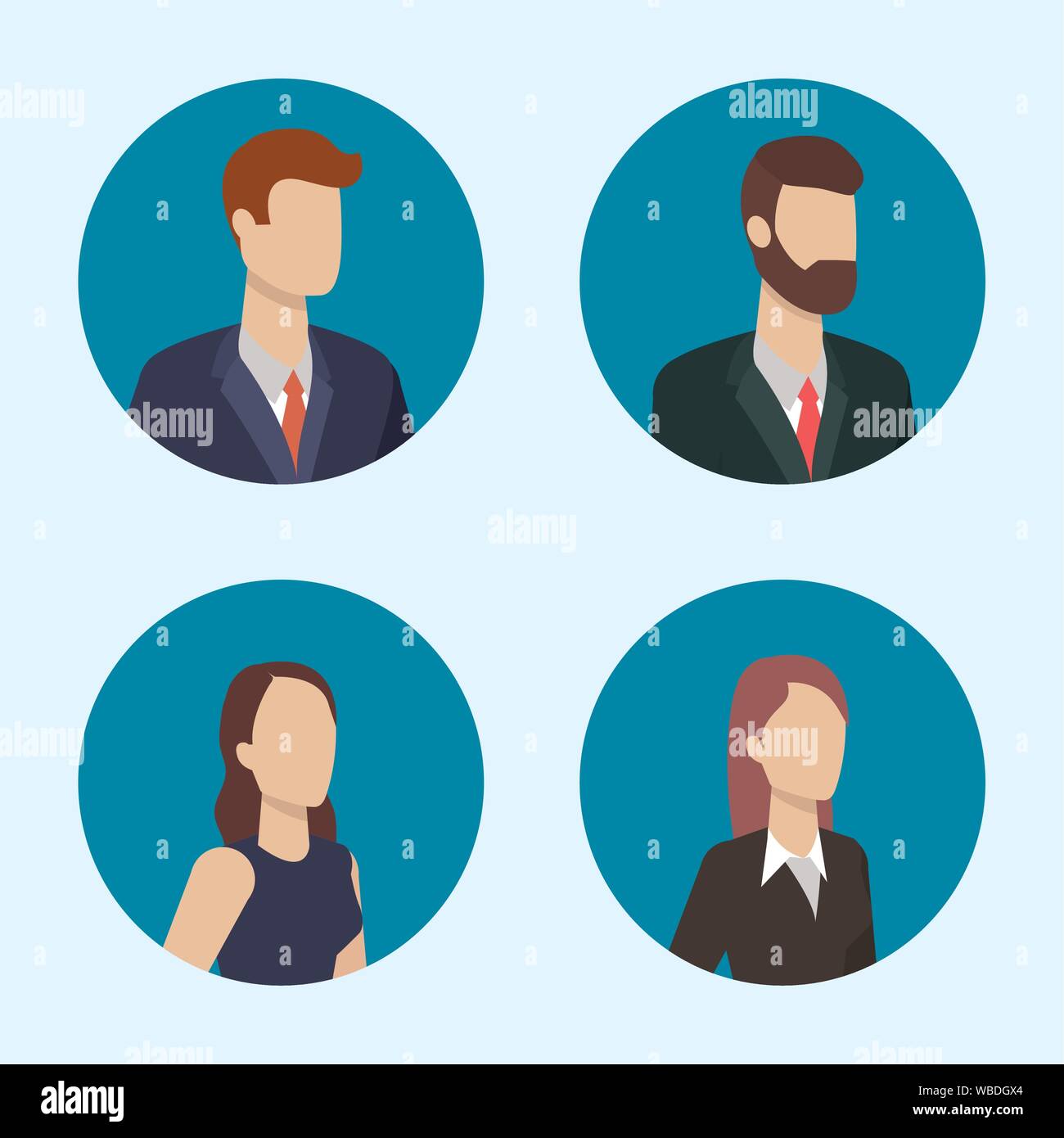 business people characters round icons Stock Vector Image & Art - Alamy