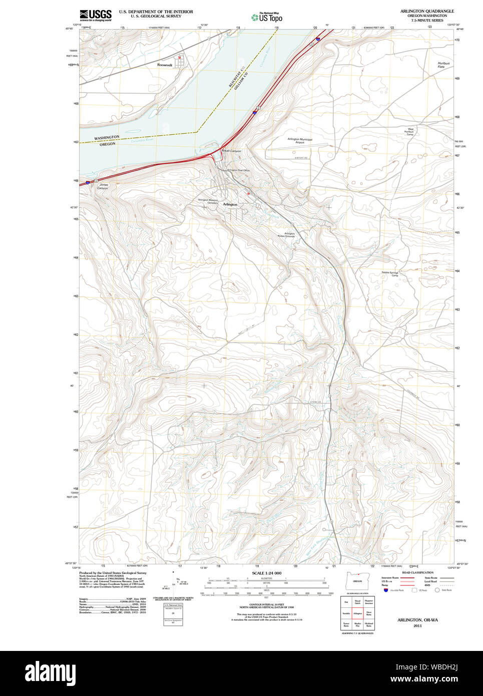 Map of arlington oregon Cut Out Stock Images & Pictures Alamy