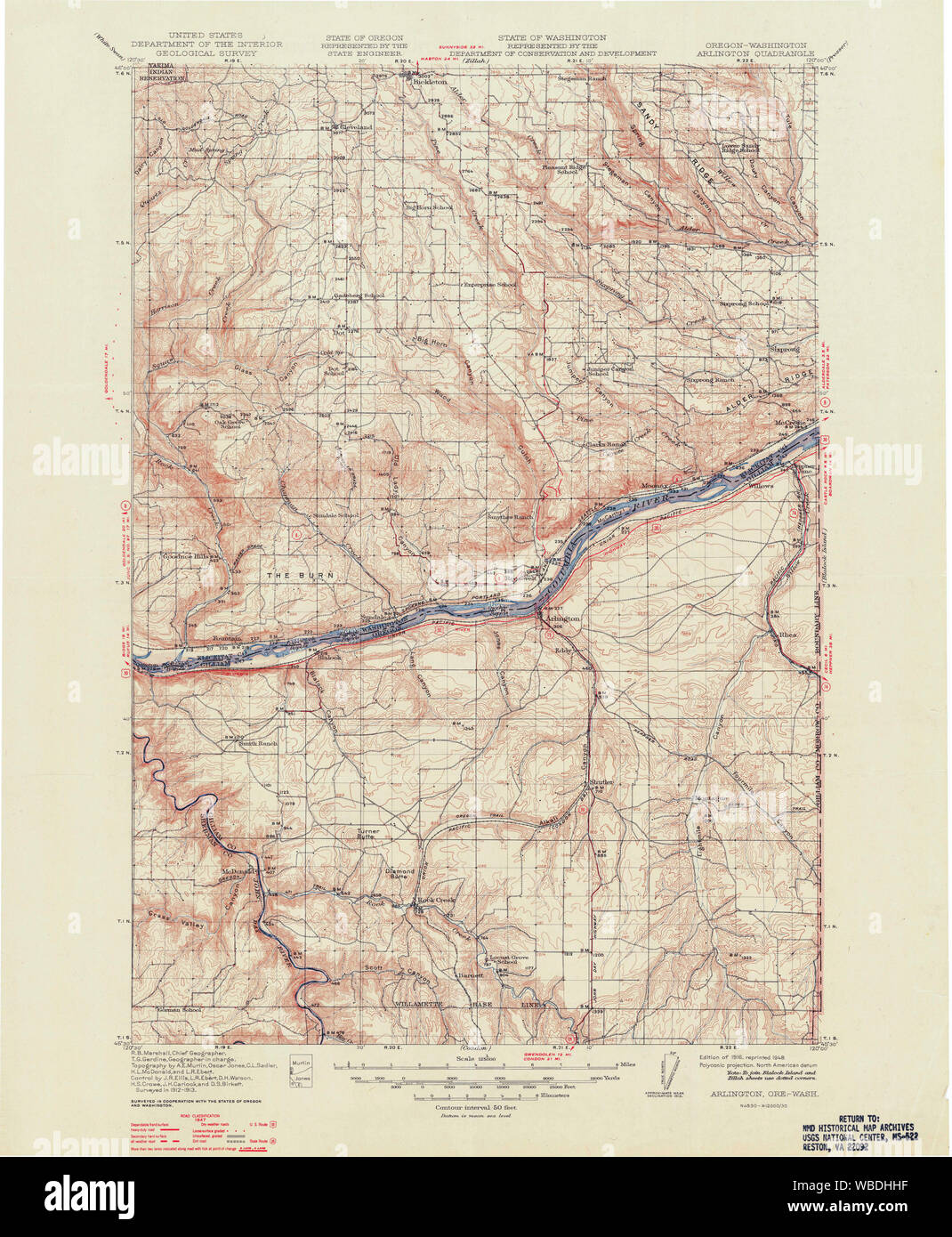 Map of arlington oregon hires stock photography and images Alamy